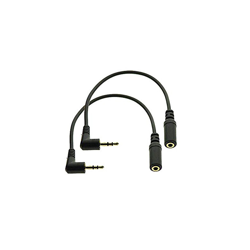 MMNNE 2Pack 8inch 3-Pole 3.5mm Male Right Angle to 3.5mm