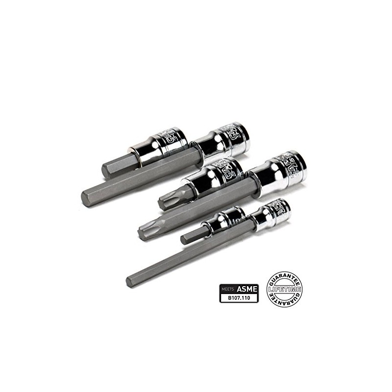Capri Tools Long 3/16" Hex Bit Socket, 1/4" Drive, SAE