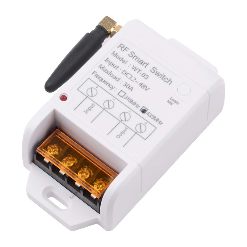 fushionsea DC12V - 48V Wireless Remote Switch 30A 433Mhz Long