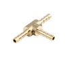 X AUTOHAUX 4mm Hose Barb Brass 3 Way Tee Connector