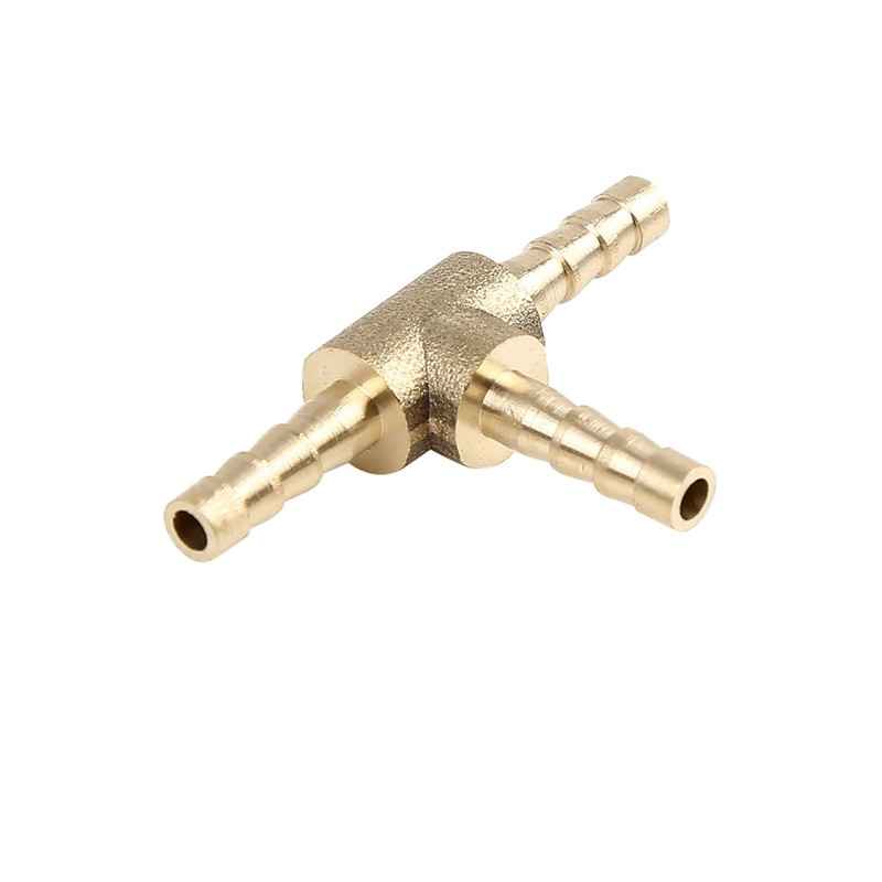 X AUTOHAUX 4mm Hose Barb Brass 3 Way Tee Connector