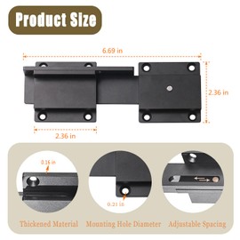 2pcs Flip Gate Latch Lock with Padlock Hole, 4mm Heavy Duty Flip Gate Door Latch Lock Aluminum Gate Latch for Wooden Fence Outdoor Doors, Metal Gates, Wooden Fences, Barn Doors, Garages, Yards