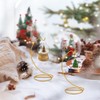 DELORIGIN 2pcs Ornament Display Stand Holder Glass Globe Golden Iron