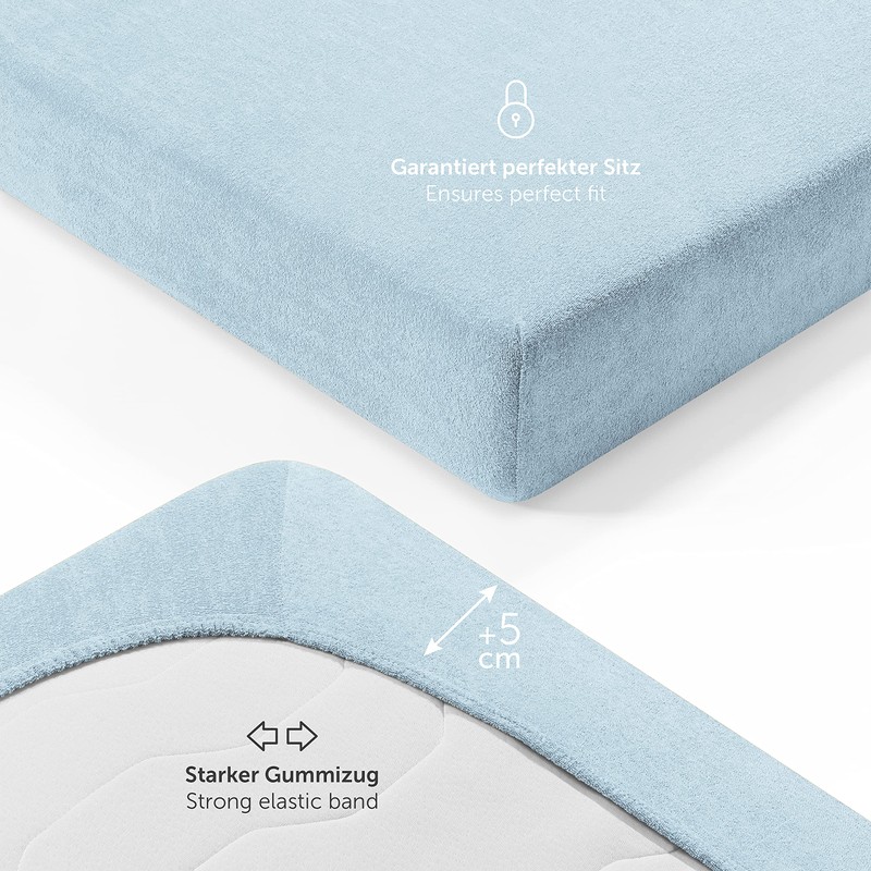 Laleni Set of 2 Terry Fitted Sheets 40 x 90