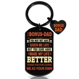 OEHEDOU Bonus Dad Gifts From Daughter Son Stepdad Gifts For Men Birthday Gift For Daddy Stepfather Bonus Dad Stepdad Keychain For Stepfather Gift From Daughter Son For Men Daddy Fathers Day