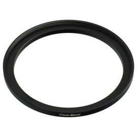 vhbw 77mm to 86mm Step Up Ring Adapter for Camera Lens Filter Adapter Metal Black