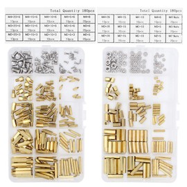 Yuhtech 360 Pieces Standoff Brass Hexagonal Spacer Screws Spacer Nut Assortment Kit M2 M3 M4