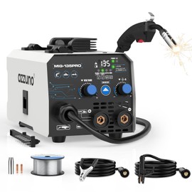 AZZUNO 135A MIG Welder 110v, 3 in 1 MIG Welder Machine Flux Core Welder/Lift TIG/Stick Welding Machine, Portable Wire Feed Welder, Gasless Welding Machine