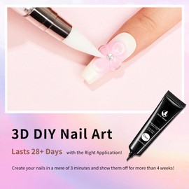 MAGIC ARMOR 15g 3D Nail Gel Sculpting Gel Nail Art Glue for Nail Art Designs DIY Nail Craving Molding Gel for 3D Gel Nail Art Polish Painting Drawing Gel Sculpture Gel Nail Decoration Manicure Clear