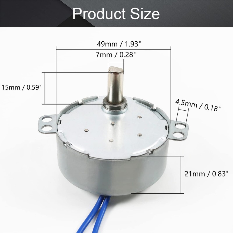 Fielect 1Pc Synchronous Motor AC 110V 2.5-3RPM Turntable Motor CW/CCW