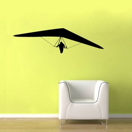 Hang Glider - Black Shape Design Wall Decal - 22" x 6"