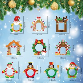 Christmas Photo Frame Christmas Frame Ornaments Christmas Tree Decoration DIY Gingerbread House Craft Kit Kids Xmas Photo Frame Classroom Activities Holiday Keepsake Party (Funny Style, 20 Pcs)