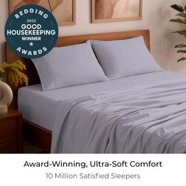 Mellanni Twin Sheet Set - 4-Piece Iconic Collection Bedding, (Including 2 Pillowcases), 16-Inch Deep Pocket, Easy Care, Extra Soft, Cooling Sheets, Brushed Microfiber - Lavender