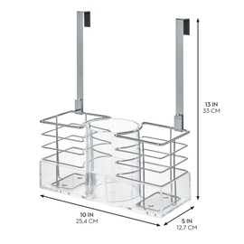 iDesign Countertop or Over-The-Cabinet Clear/Chrome OTC Hair Tool Organizer