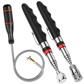 3 Pcs Flexible Magnetic Pick up Tool Set, Includes 1 PCS 1LB Portable Pick Up Tools and 2 PCS 16LB/ 8LB Telescopic Magnetic Tool, Handheld Extendable Gadget for Picking Up Small Part Metal Objects