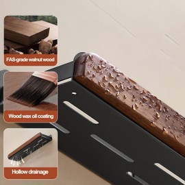 SANRETAHO Bathroom Black Floating Shelves, 16inch Wall Mounted Storage Shelf, Metal Bathroom Wall Organizer Home Decor Essentials