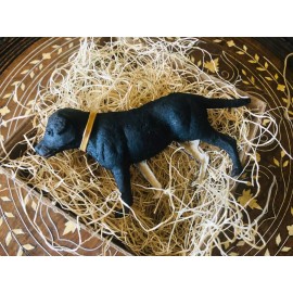 The Dresden Cottage New 3D Dresden Paper Christmas Ornament Black Labrador Feather Tree Decoration