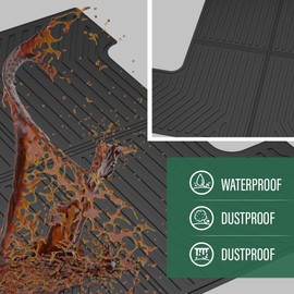 LQI Truck Bed Mat Compatible with Chevy Silverado GMC Sierra 1500 2019-2024 5.8 FT Bed Car Bed Liner All Weather Protector TPE Black