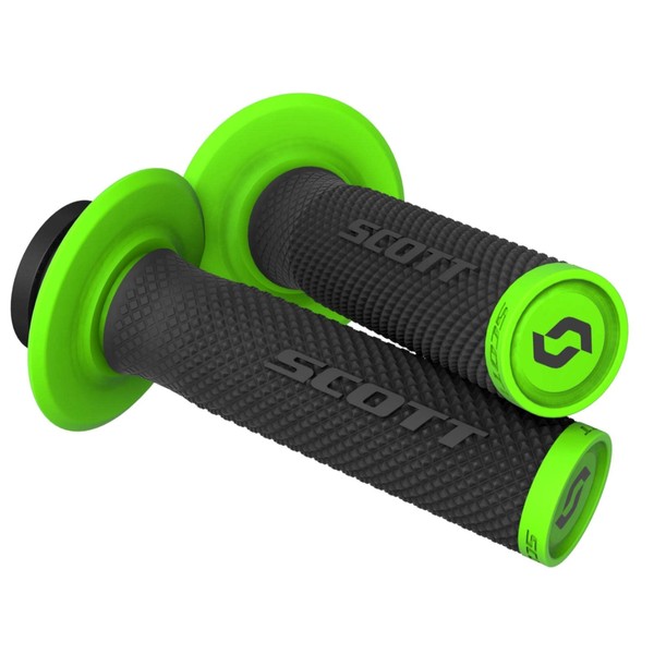 Scott SX II MX Motorcycle Grips with Cam Set Black/Green