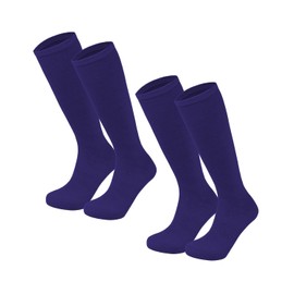 Century Star Toddler Soccer Socks for Girls Boys Baseball Socks Youth Softball Sock Kids Breathable Athletic Socks for Sports 2 Pair Deep Purple 6-9 Years