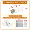 barilo Wood Wall Hooks, 6 Pack | Modern, Decorative White
