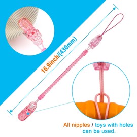 6 Pack Pacifier Clips with Adjustable Spring, Flexible Pacifier Holder Clips for Baby Boys and Girls, Retractable Chain BPA-Free, Lightweight Fits for Dummies & Soothers & Teething Toys, Great Baby Gifts