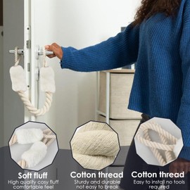 2 x Door Cords Door Stopper Latch Cotton Door Cord Clamp Protection for Doors, 4 Pieces Door Handle Protection Soft Foam Children's Safety Door Handles Door Handle Buffer for Pets and Children Finger