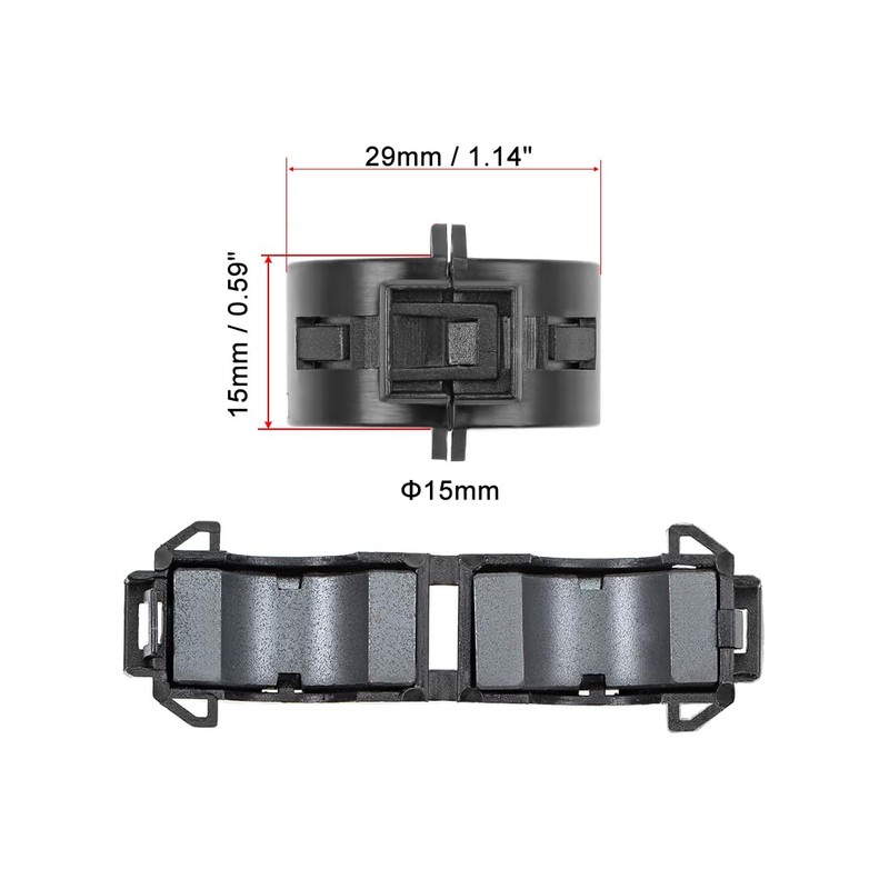sourcing map Ferrite Core Ring Clip RFI EMI Noise Reduction
