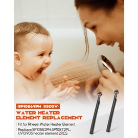 Water Heater Element Replacement SP10869PH 5500W Fit for Rheem Richmond General A.O.Smith Ruudheaters, Replace SP10552PH, SP10872PL, UV12905, 5500W, 2PCS
