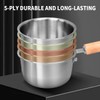 Amafox 1.5QT Saucepan with Lid, Uncoated Non-Toxic Stainless Steel Sauce