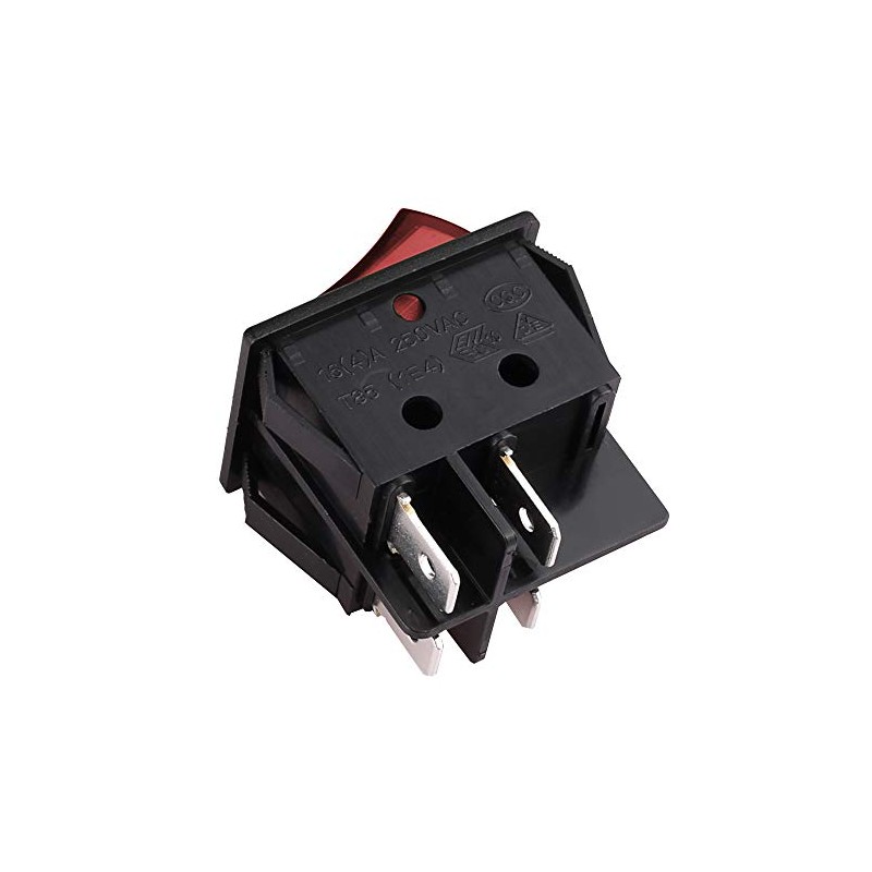 CLDIY DPST 4 Pins 2 Position On/Off Red LED Light