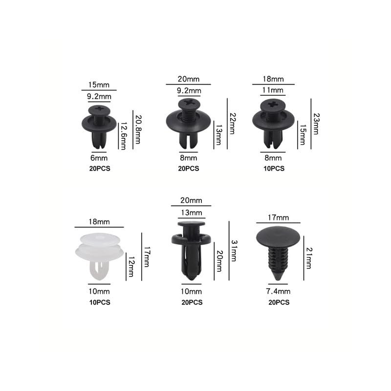 Tuqiang Pack of 100 Car Mounting Clips, Universal Door Trim
