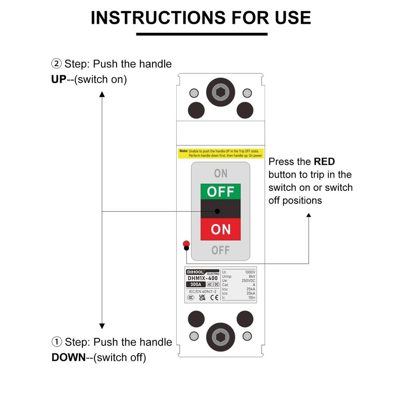 DIHOOL 300 Amp Heavy Duty Battery Disconnect Switch, DC Circuit