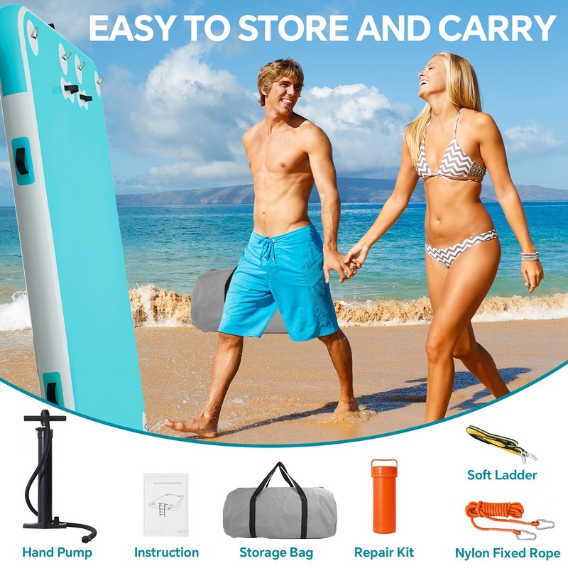 JYMRYLQ Floating Dock Inflatable Water Platform for Pool Lake Float