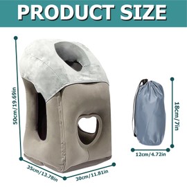 LEKEFETO Inflatable Travel Pillow Neck Pillow Inflatable Pillow Portable Travel Pillow Neck Support Pillow Comfortable Supports Head and Chin for Car, Plane, Camping, Train Travel
