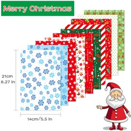 KUUQA 90 Sheets Christmas Pattern Paper Set, 14 x 21cm Decorative Paper for DIY Scrapbook Card Making decoration, 10 Designs