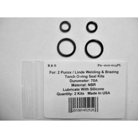 R&S 2 Sets R&S 010-014PL O-rings for Purox / Linde Welding & Brazing torches