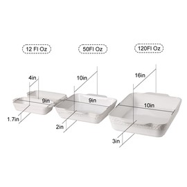 Sweejar Ceramic Bakeware Set of 4, Casserole Dishes for Oven, Rectangular Baking Dish with Handles, Lasagna Pans Deep for Cooking, Gratin, Roasting, Banquet and Daily Use (White)