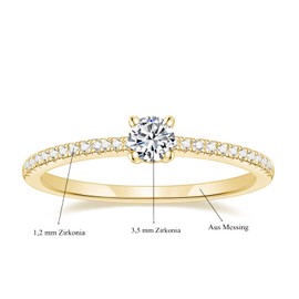 Titaniumcentral Women's Eternity Ring Narrow Round Cubic Zirconia Engagement Rings Wedding Rings Promise Ring, Brass, Cubic Zirconia