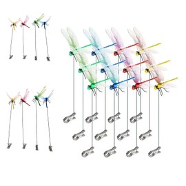 3D Dragonfly Clips, Dragonfly Garden Decoration, Fake Dragonfly hat with Fly Deterrence, 20 Pieces(4 Colors)