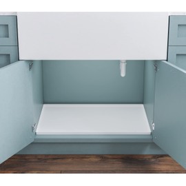 BASIN - Under Sink Mat for Bathroom - The Original Silicone Under Sink Mats for Bathroom Waterproof - Under Sink Tray for Bathroom Waterproof - Under Sink Cover Vanity Liner White 28x19