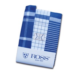 Ross 3x Exclusive Blue Half-Linen Tea Towels 50 x 70 cm