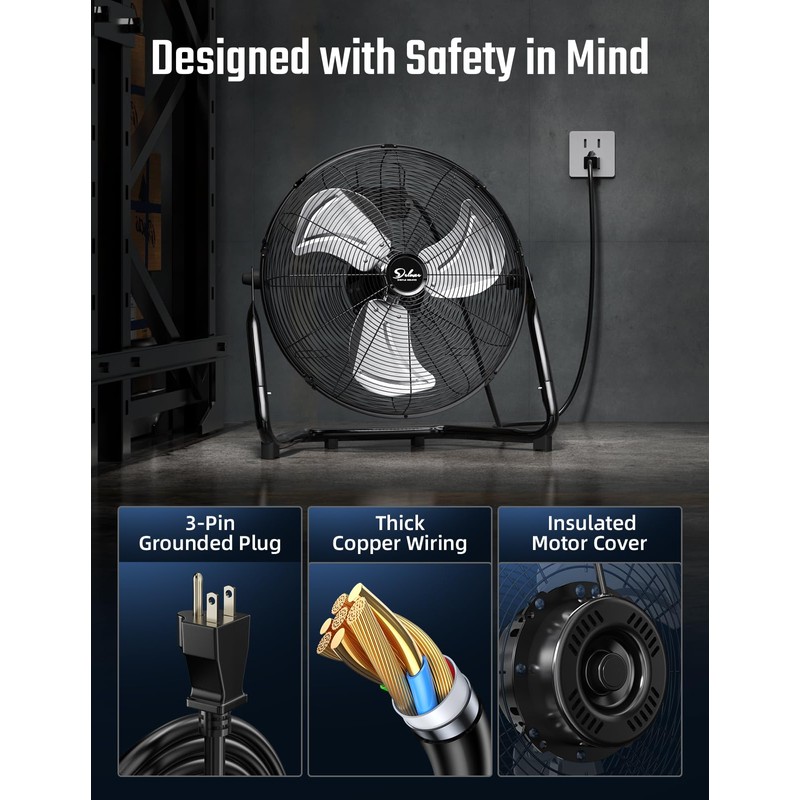 Simple Deluxe 18 Inch 3-Speed High Velocity Heavy Duty Metal
