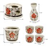 Foraineam Ceramic Sake Set with Warmer, Japanese Style Porcelain Hot
