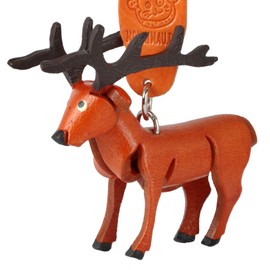 MONKIMAU Damen Schlüsselanhänger Hirsch Figur aus Leder