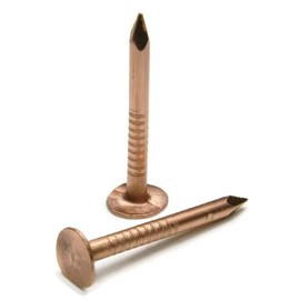 1" Smooth Shank Solid Copper Roofing Nails 10 Gauge USA Made - QTY 250