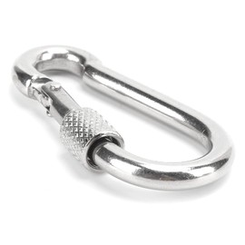 Edelstahl-Feder-Karabinerhaken-Set, Sicherheitsseil-Hängeschnallen-Zubehör, 10 Stück, für den Mehrzweck-Außeneinsatz