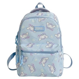 Roffatide Cartoon Cinnamoroll All Over Print Casual Backpack Laptop Backpack Travel Hiking Rucksack Daypack Blue