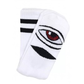 Toy Machine SECT EYE CREW Skateboard Socks 1 PAIR WHITE