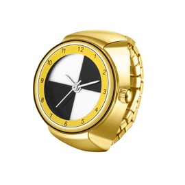 Lancardo Elastic Band Finger Watch: Novel Checkerboard Dial Quartz Cool Easy to Read Ring Watch for Women Men Casual Business